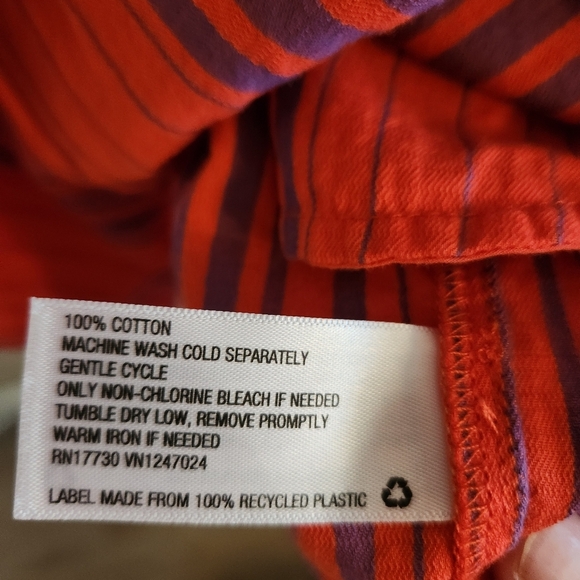 American Threads Red & Purple Striped Baby Doll Tiered Beach Dress XL Cottage - Picture 5 of 7